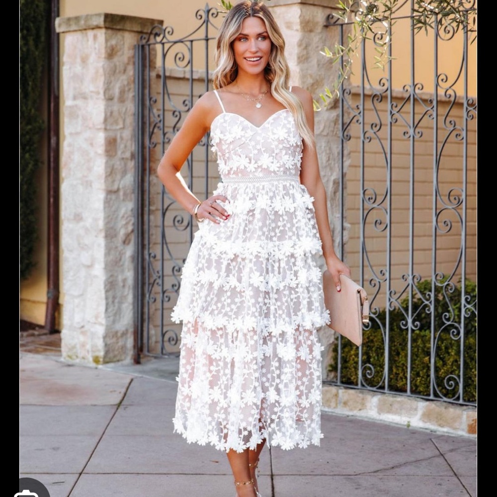 Vici Floral Lace Tiered Bridal Dress